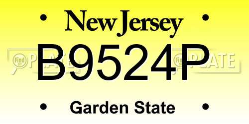 B9524P New Jersey License Plate