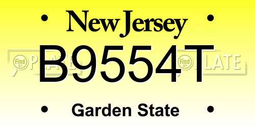 B9554T New Jersey License Plate