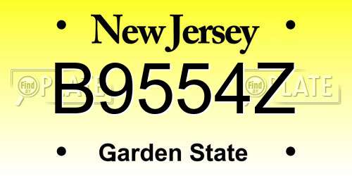 B9554Z New Jersey License Plate