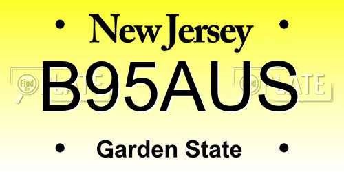 B95AUS New Jersey License Plate