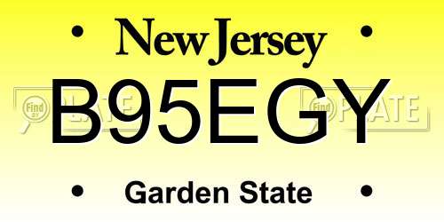 B95EGY New Jersey License Plate
