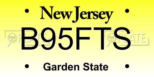 B95FTS New Jersey License Plate