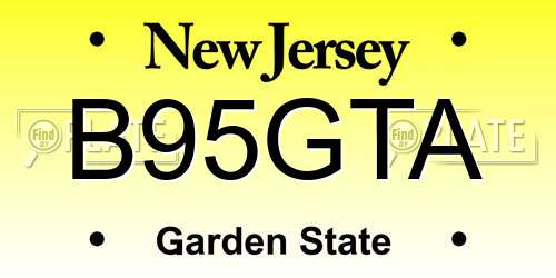 B95GTA New Jersey License Plate