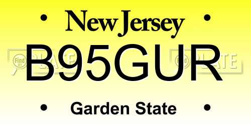 B95GUR New Jersey License Plate