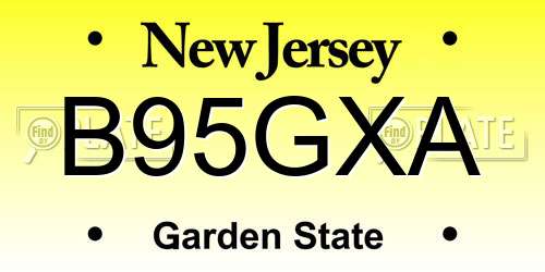 B95GXA New Jersey License Plate