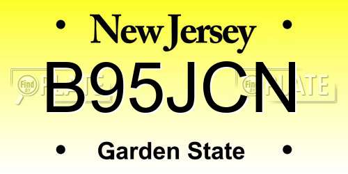 B95JCN New Jersey License Plate