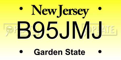 B95JMJ New Jersey License Plate