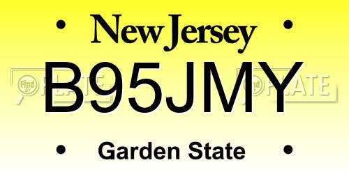 B95JMY New Jersey License Plate