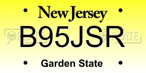 B95JSR New Jersey License Plate