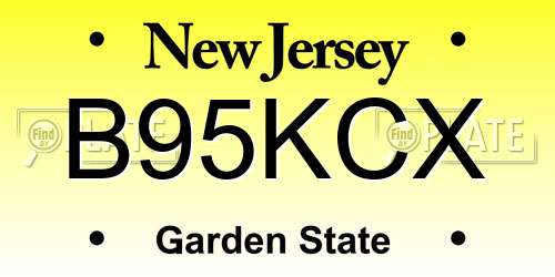 B95KCX New Jersey License Plate