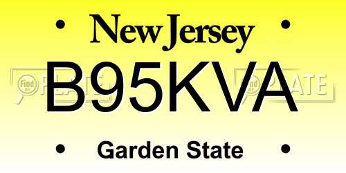 B95KVA New Jersey License Plate