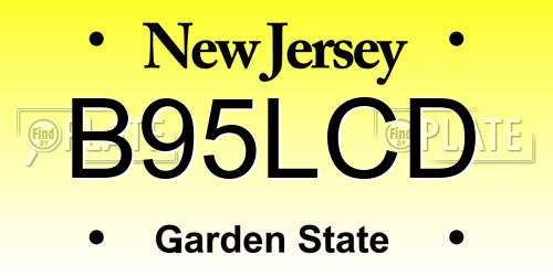 B95LCD New Jersey License Plate