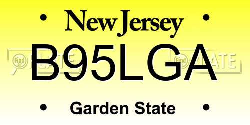 B95LGA New Jersey License Plate