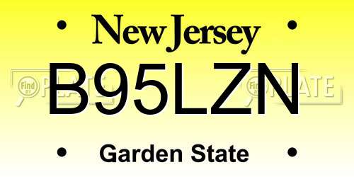 B95LZN New Jersey License Plate
