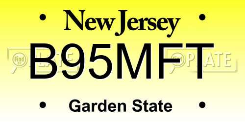 B95MFT New Jersey License Plate