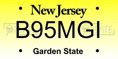 B95MGI New Jersey License Plate