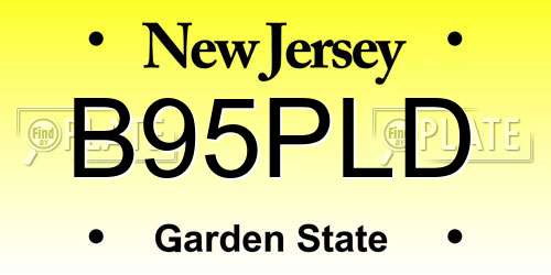 B95PLD New Jersey License Plate