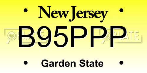 B95PPP New Jersey License Plate