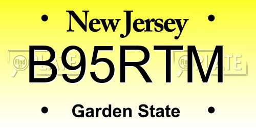 B95RTM New Jersey License Plate