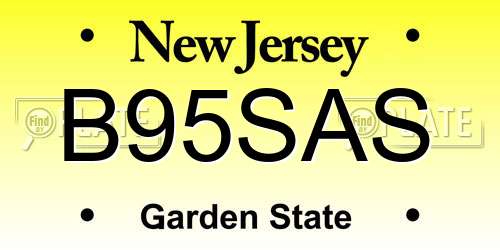 B95SAS New Jersey License Plate