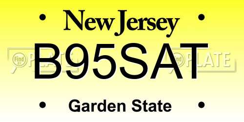 B95SAT New Jersey License Plate