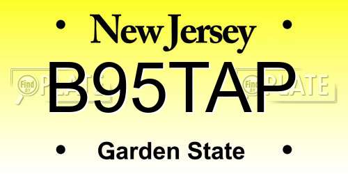 B95TAP New Jersey License Plate