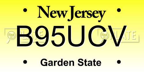 B95UCV New Jersey License Plate