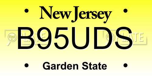 B95UDS New Jersey License Plate