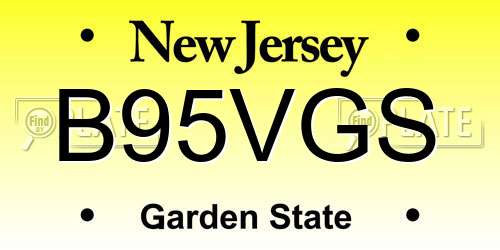 B95VGS New Jersey License Plate