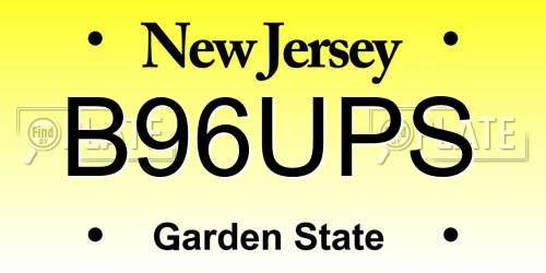 B96UPS New Jersey License Plate