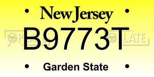 B9773T New Jersey License Plate
