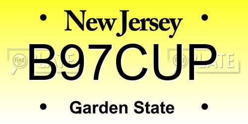 B97CUP New Jersey License Plate