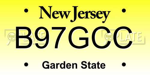 B97GCC New Jersey License Plate