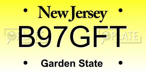 B97GFT New Jersey License Plate