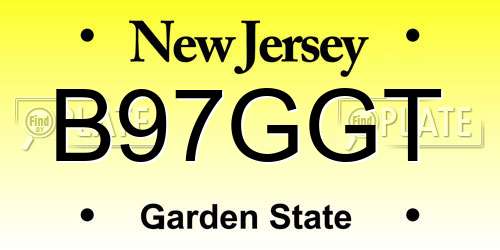 B97GGT New Jersey License Plate