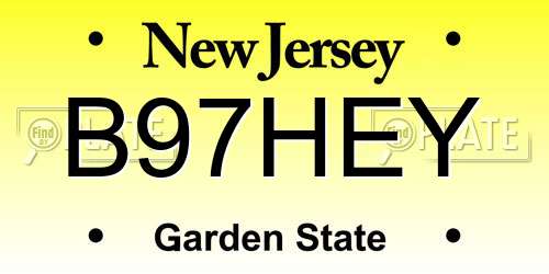 B97HEY New Jersey License Plate