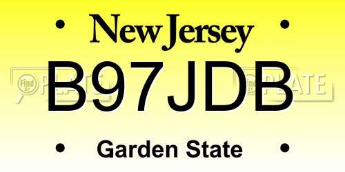 B97JDB New Jersey License Plate
