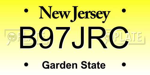 B97JRC New Jersey License Plate