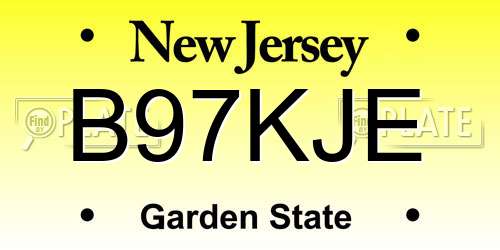 B97KJE New Jersey License Plate