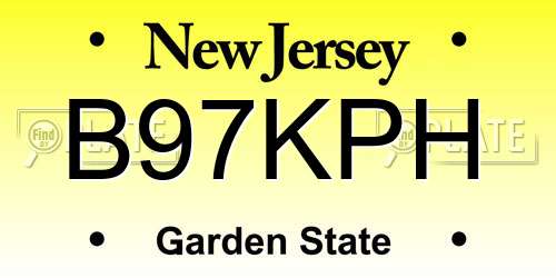 B97KPH New Jersey License Plate