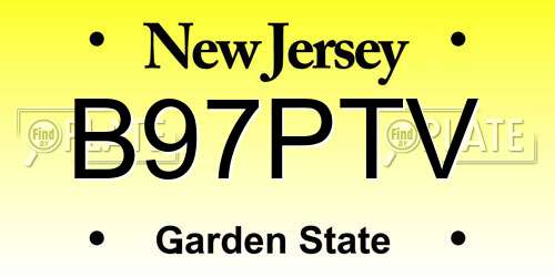 B97PTV New Jersey License Plate