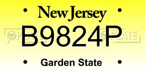 B9824P New Jersey License Plate