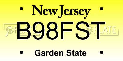 B98FST New Jersey License Plate