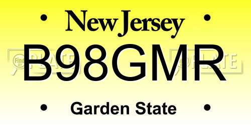 B98GMR New Jersey License Plate