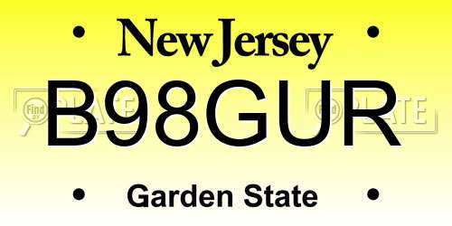 B98GUR New Jersey License Plate