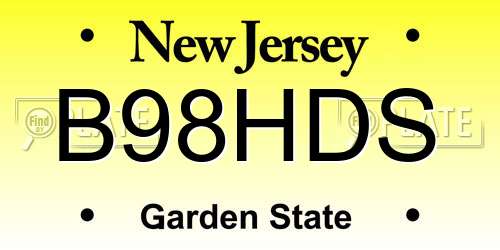 B98HDS New Jersey License Plate