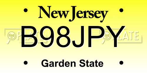 B98JPY New Jersey License Plate