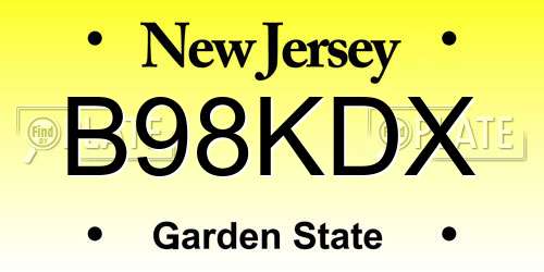 B98KDX New Jersey License Plate