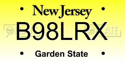 B98LRX New Jersey License Plate