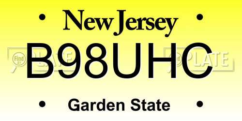 B98UHC New Jersey License Plate